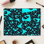 Teal on Black Funky Fractal Cosmetic Bag (XL) Front