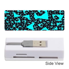 Teal On Black Funky Fractal Memory Card Reader (stick)  by KirstenStar