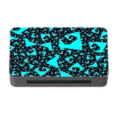 Teal On Black Funky Fractal Memory Card Reader With Cf by KirstenStar