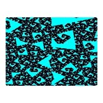 Teal on Black Funky Fractal Double Sided Flano Blanket (Mini)  35 x27  Blanket Front