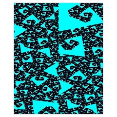 Teal On Black Funky Fractal Drawstring Bag (small)