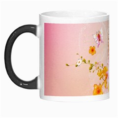 Wonderful Flowers With Butterflies And Diamond In Soft Pink Colors Morph Mugs