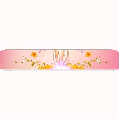 Wonderful Flowers With Butterflies And Diamond In Soft Pink Colors Small Bar Mats