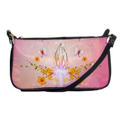 Wonderful Flowers With Butterflies And Diamond In Soft Pink Colors Shoulder Clutch Bags by FantasyWorld7