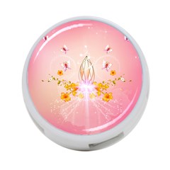 Wonderful Flowers With Butterflies And Diamond In Soft Pink Colors 4-port Usb Hub (one Side)