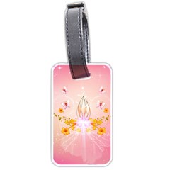 Wonderful Flowers With Butterflies And Diamond In Soft Pink Colors Luggage Tags (one Side) 