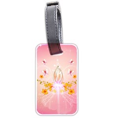 Wonderful Flowers With Butterflies And Diamond In Soft Pink Colors Luggage Tags (two Sides) by FantasyWorld7