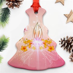 Wonderful Flowers With Butterflies And Diamond In Soft Pink Colors Ornament (christmas Tree) by FantasyWorld7