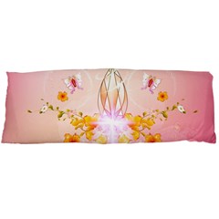 Wonderful Flowers With Butterflies And Diamond In Soft Pink Colors Body Pillow Cases (dakimakura) 