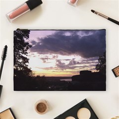  Sunset Over The Valley Cosmetic Bag (large)  by canvasngiftshop