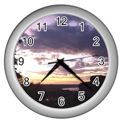  Sunset Over The Valley Wall Clocks (silver) 