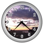  Sunset Over The Valley Wall Clocks (Silver)  Front