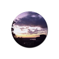  Sunset Over The Valley Rubber Coaster (round) 