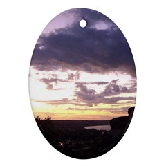  Sunset Over The Valley Oval Ornament (two Sides)