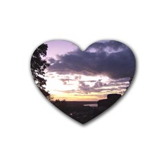  Sunset Over The Valley Heart Coaster (4 Pack) 