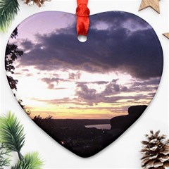  Sunset Over The Valley Ornament (heart) 