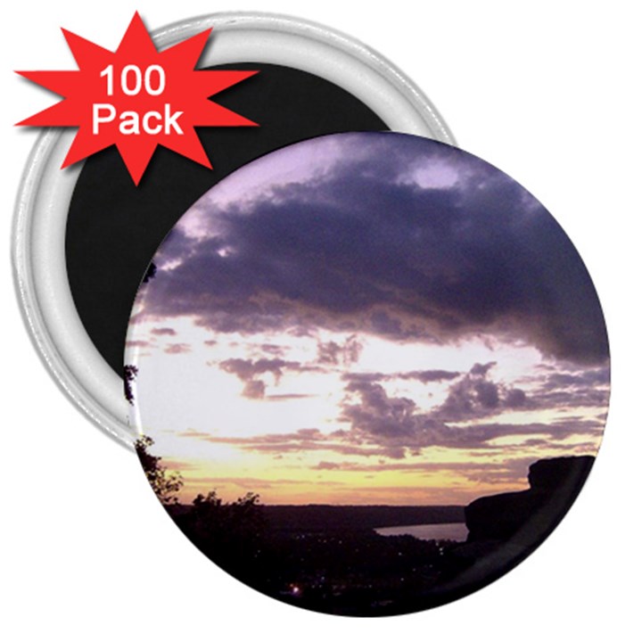  Sunset Over The Valley 3  Magnets (100 pack)