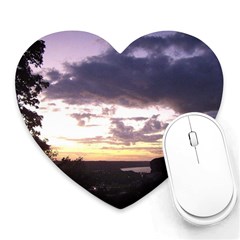  Sunset Over The Valley Heart Mousepads by canvasngiftshop