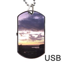  Sunset Over The Valley Dog Tag Usb Flash (one Side) by canvasngiftshop