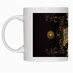 Music The Word With Wonderful Decorative Floral Elements In Gold White Mugs by FantasyWorld7