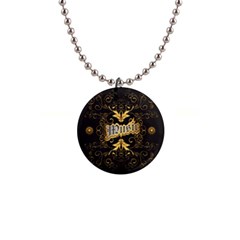 Music The Word With Wonderful Decorative Floral Elements In Gold Button Necklaces