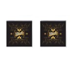 Music The Word With Wonderful Decorative Floral Elements In Gold Cufflinks (Square) Front(Pair)