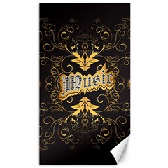 Music The Word With Wonderful Decorative Floral Elements In Gold Canvas 40  X 72  