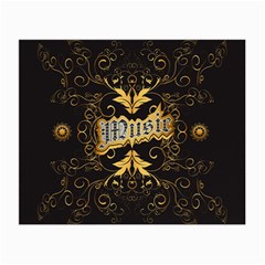 Music The Word With Wonderful Decorative Floral Elements In Gold Small Glasses Cloth (2-side)