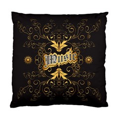 Music The Word With Wonderful Decorative Floral Elements In Gold Standard Cushion Cases (two Sides) 