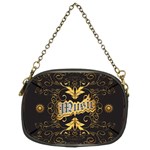 Music The Word With Wonderful Decorative Floral Elements In Gold Chain Purses (Two Sides)  Front