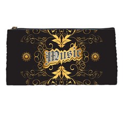 Music The Word With Wonderful Decorative Floral Elements In Gold Pencil Cases by FantasyWorld7