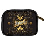 Music The Word With Wonderful Decorative Floral Elements In Gold Digital Camera Cases Back