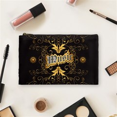 Music The Word With Wonderful Decorative Floral Elements In Gold Cosmetic Bag (medium)  by FantasyWorld7