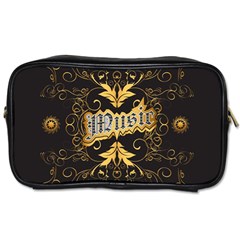 Music The Word With Wonderful Decorative Floral Elements In Gold Toiletries Bags 2-side by FantasyWorld7