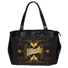 Music The Word With Wonderful Decorative Floral Elements In Gold Office Handbags (2 Sides) 