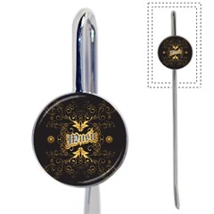 Music The Word With Wonderful Decorative Floral Elements In Gold Book Mark