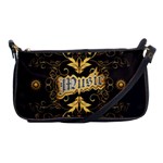 Music The Word With Wonderful Decorative Floral Elements In Gold Shoulder Clutch Bags Front