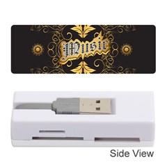 Music The Word With Wonderful Decorative Floral Elements In Gold Memory Card Reader (stick) 