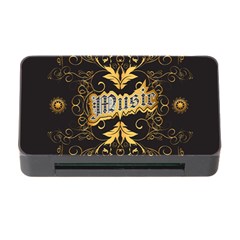 Music The Word With Wonderful Decorative Floral Elements In Gold Memory Card Reader With Cf