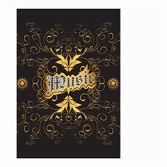 Music The Word With Wonderful Decorative Floral Elements In Gold Small Garden Flag (two Sides)