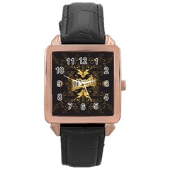 Music The Word With Wonderful Decorative Floral Elements In Gold Rose Gold Watches