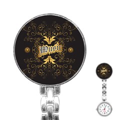 Music The Word With Wonderful Decorative Floral Elements In Gold Stainless Steel Nurses Watches