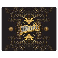 Music The Word With Wonderful Decorative Floral Elements In Gold Double Sided Flano Blanket (medium) 