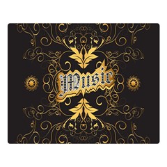 Music The Word With Wonderful Decorative Floral Elements In Gold Double Sided Flano Blanket (large) 