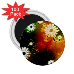 Awesome Flowers In Glowing Lights 2 25  Magnets (100 Pack)  by FantasyWorld7