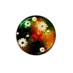 Awesome Flowers In Glowing Lights Hat Clip Ball Marker