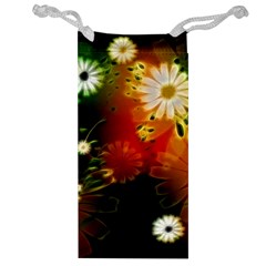 Awesome Flowers In Glowing Lights Jewelry Bags