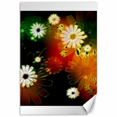 Awesome Flowers In Glowing Lights Canvas 12  X 18  