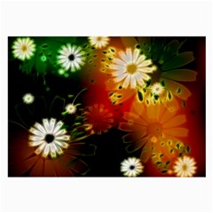 Awesome Flowers In Glowing Lights Large Glasses Cloth