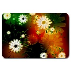 Awesome Flowers In Glowing Lights Large Doormat 